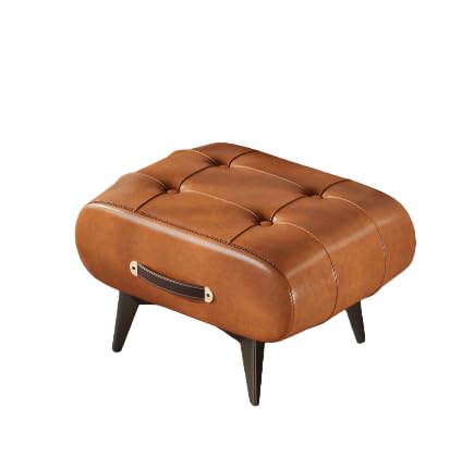 Qeuvax スツール 椅子 ソファー 木製 フットスツール 高反発 おしゃれ ローチェア ハンドル付き 北欧風 玄関 シューズベンチ (40*34*30cm,ブラウン)