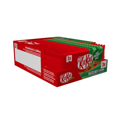 NESTLÉ KIT KAT barritas de chocolate con leche AVELLANA caja 24unis (3x41.5g)