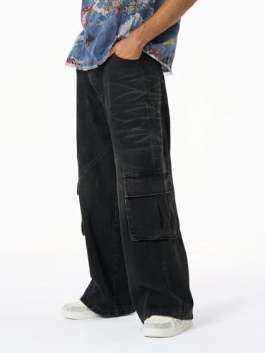 Streetwear Cargo Jeans Denim Baggy Washed Wide Leg Street Y2k Pockets Pants2