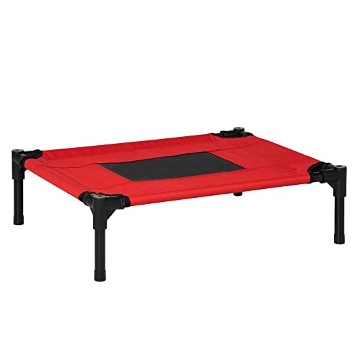 PawHut Cama Mascota para Perros Gatos Camas para Domir Relajar Exterior Terraza Jardín Malla de Ventilación (S: 64 x 46 x 18cm (LxAnxAl))