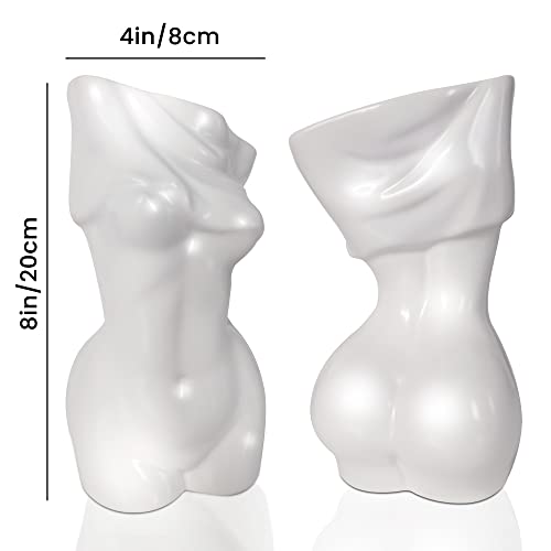 Mila Moya Nude Ceramic Flower Vase, White - Image 2