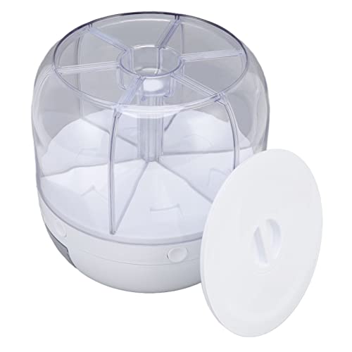 Ejoyous 6 Grids Round Dispenser, Dispensador De Cereal 360° Rotating Storage Container Transparent Sealed Container, Dispensador De Granos With Removable Cover For Home Kitchen