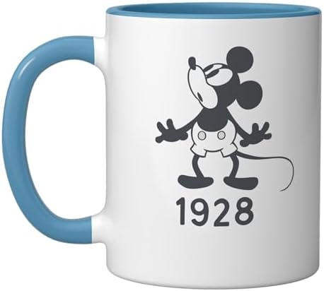 Disney Retro Mickey Mouse 1928 Ceramic Mug, Blue/White