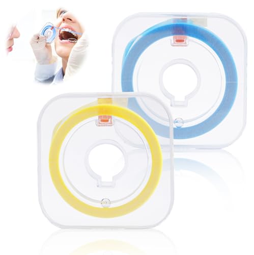Tiras de Pulido Dental, Papel de Lija para Dientes, Tamaño Pequeño y Mediano, Color Amarillo (20 μm) y Azul (30 μm), Pulidor de Dientes de 4 Granos