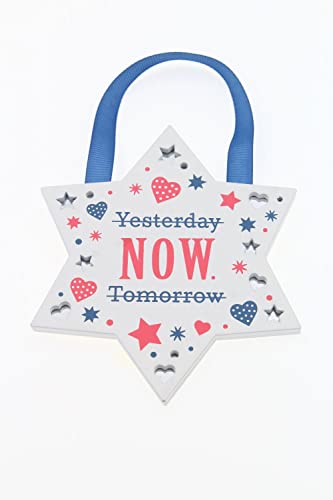 Now Not Tomorrow Reflective Words Hanging Plaque with Ribbon Wooden Hanger Gift 00200040029