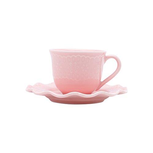 Conjunto 6 Xícaras para Café de Porcelana Princess Lyor Rosa 90Ml