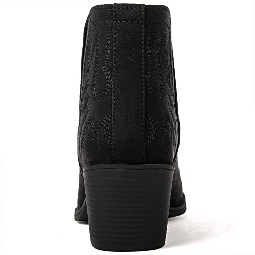 Image of GLOBALWIN Women's Cowgirl boots Western Short Ankle Pull On Comfortable Cowboy Boots For Women Low Heel