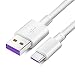 Produktbild Super Charge Super Fast Ladekabel USB 5A Typ C Kabel für Huawei P30 Pro P20 Pro Lite Mate20 10 Pro P10 Plus (Weiß: 1m / 2m)