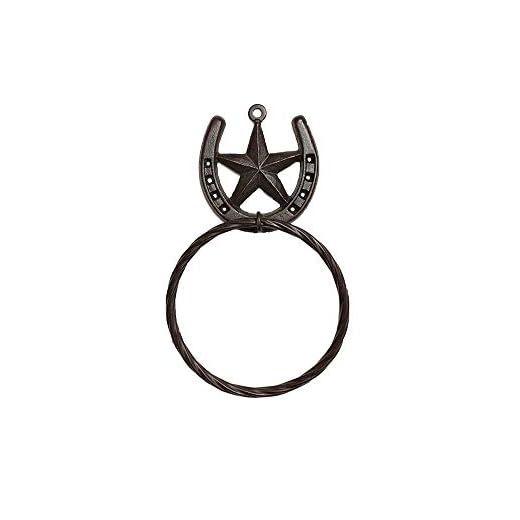 Treasure Gurus Texas Barn Star Western Decor Horseshoe Bath Towel Ring