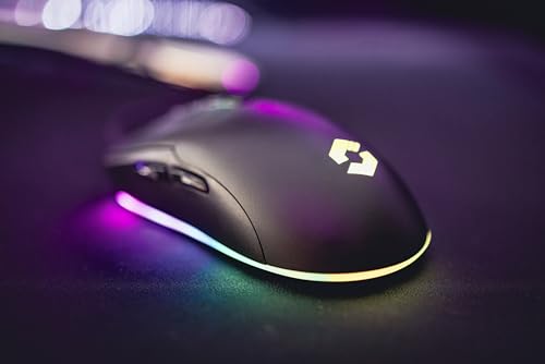 TAUROX Gaming Mouse - Mouse da gaming con cavo, illuminazione LED multicolore, connessione USB, mouse per PC cablato con 5 tasti, due interruttori DPI fino a 7.200 dpi, cavo rivestito, nero - Mouse gaming - Immagine 5