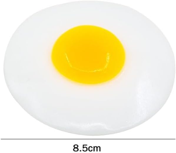 2Pcs Fake Eggs Realistic Fried Egg Props, Squishy Prank for Easter Decorations, Cooking Gags, Miniature Displays