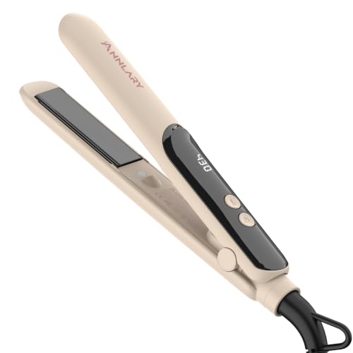 Image of ANNLARY Mini Hair Straightener for Travel, Small Flat Iron | Portable Dual Voltage Straightener with LED Display, Adjustable Temperature, Negative Ion, Titanium Plates for Short Hair