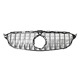 Oberer Kühlergrill für Mercedes für Benz für C-Klasse W205 C300 C250 C43 für AMG 2019–2021 glänzend schwarz für AMG Style Grille