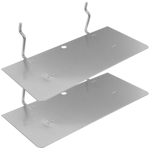 ASAKKURA Soportes para Estantería de Tablero Perforado de Hierro, Capacidad de Carga Fuerte, Color Plata, 2 Piezas para Organizar Garaje o Taller