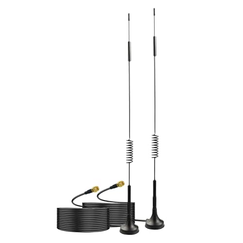 BOOBRIE 4G LTE Antenna 7dbi SMA Male Antenna Magnetic Base WiFi Antenna 3M Extension Cable for CB Radio Antenna WiFi Router/PCIE Network Card