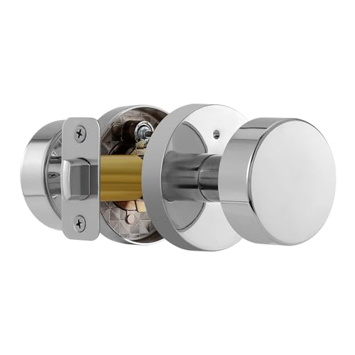 Polished Chrome Privacy Door Knob with Lock