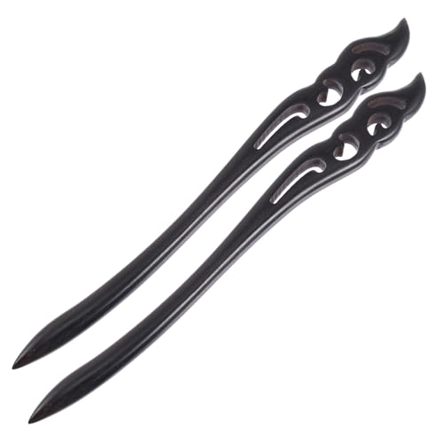 CTIRCHIU 2個 檀製ヴィンテージヘアスティック 古典的な髪飾り 髪型を引き立てるシンプルな和風ヘアフォーク プレゼントにも