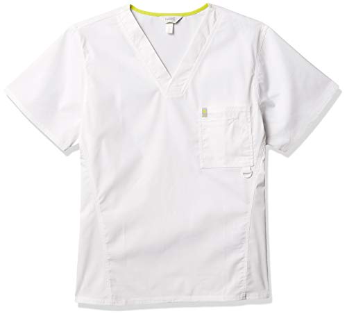 Code Happy Men's Big-Tall Bliss with Certainty Plus V-Neck Scrub Top, White, XX-Large