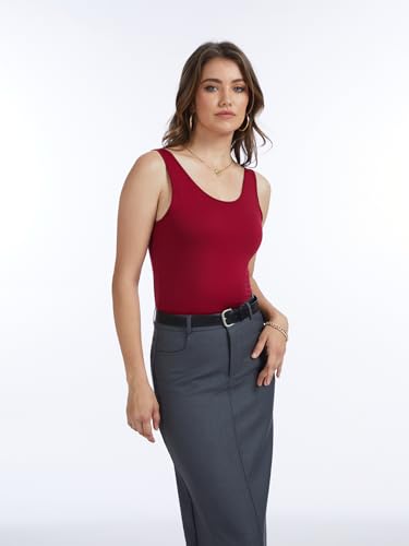 Image of AMVELOP Elastic Tank Tops for Women Undershirts Pack of 4 Slim-Fit