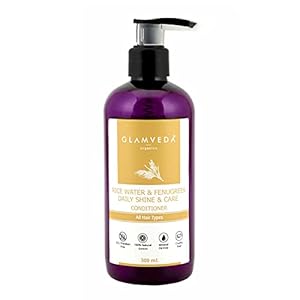 Glamveda Daily Shine Rice Water & Fenugreek Conditioner | For Smooth & Shine | All Hair Types | Paraben Free, SLS Free, Mineral Oil Free | 300 ml
