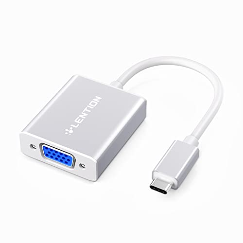 LENTION USB C to VGA Cable Adapter, Type C to VGA Monitor Converter Compatible 2021-2016 MacBook Pro 13/15/16, New Mac Air/Surface, MacBook 12, More, Stable Driver Certified (CB-1080VGA, Sliver)