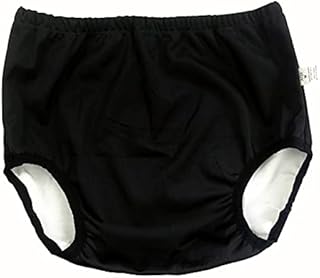 Adult Diaper Cover for Incontinence, Cloth Active Latex Leak Proof Pants, Noiseless Reusable Washable Pull Up Plastic Pants (Black, 2XL)