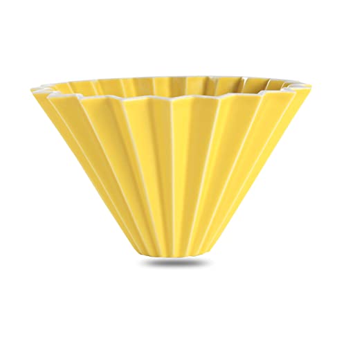Zjyufy Pour Over Coffee Dripper 1-2 Cups Coffee Filter Cone Reusable Ceramic Origami Filter Cup for Travel Camping Home Office Cafe