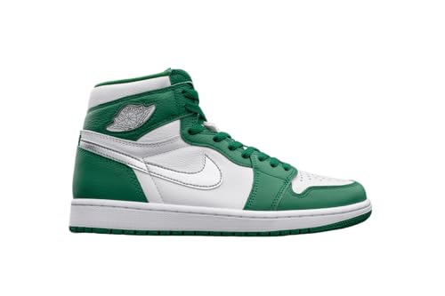 Jordan Men's 1 Retro High OG shoes, Gorge Green/Metallic Silver-wh, 9