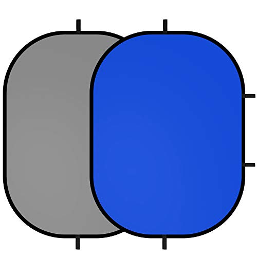 Selens Collapsible Backdrop 59x78.7inches Pop Up Blue Grey Background with Carrying Bag for YouTube Streaming Photo Studio Portrait Photography Background Double Sided Backdrop Pop Up Screen 2 in 1