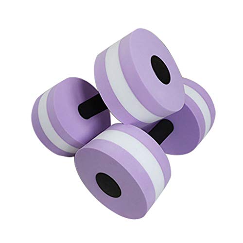 1 Pair Water Dumbbells, Water Aerobics Equipment Foam Dumbbells Pool Water Aqua Fitness Hand Bar Exercises Equipment For Weight Loss (Purple) #TOP3