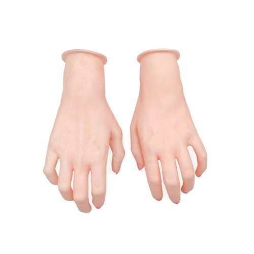 Realistic Silicone Foot Hand Mannequin Soft Silicone Display Hands with Movable Fingers for Accessory Merchandising Flexible Man