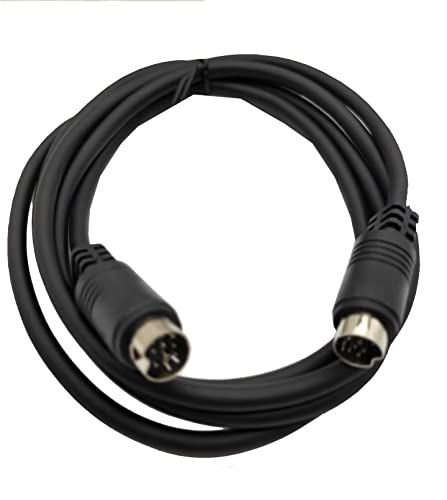 Traovien Mini-DIN 10-Pin Male to Male Audio Cable for TV Receiver Monitor Projector Audio and Video Receiver etc (Mini 10Pin 5Ft Male to Male)