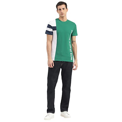 Image of UNITED COLORS OF BENETTON Men's Cotton Printed Regular Fit T-Shirt