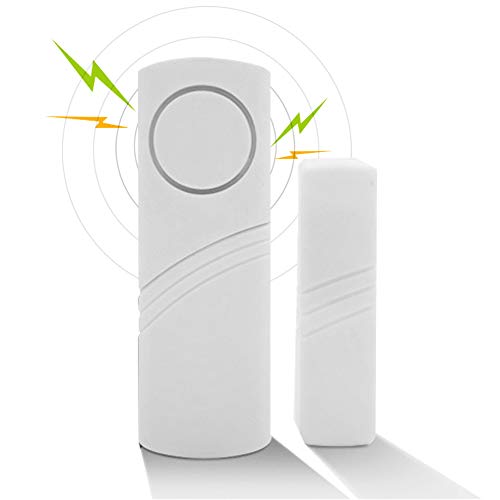VOVCIG Alarme de porte sans fil sécurisée avec capteur de contact 100 dB pour porte ouverte sans fil Détecteur d'alarme Carillon anti-vol pour enfants Sécurité à domicile Boutique Sécurit