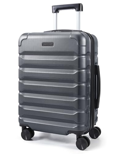 Image of LIGHT FLIGHT Carry On Luggage 22x14x9 Airline Approved, Expandable Carry On Suitcases with Wheels, Lightweight Luggage, Durable Hard Shell 20 Inch Rolling Suit Case for Men Women Travel, Gray