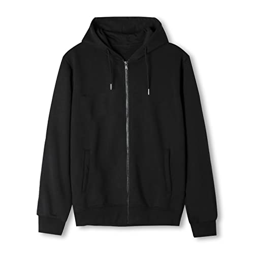 Liking Herren Hoodie Kapuzenpullover mit Durchgägigem Reißverschluss Male Sweatshirt Schwarz 8451 BL-L Cover