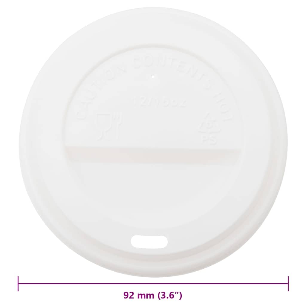 Coperchi per bicchieri di carta Ø 90 mm, in plastica bianca, 1000 pezzi, per bicchieri usa e getta, a prova di perdite, per Togo, gastronomia, catering, ufficio, eventi e asporto