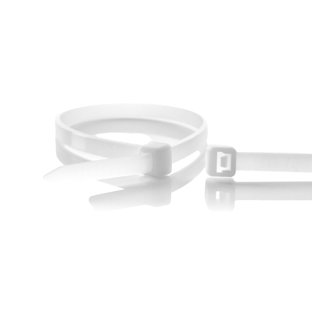 Fascette in Plastica (Nylon) Standard Universali, Fascette Stringicavo da Elettricista per Cablaggi di Cavi e Giardinaggio - 780X9 - Naturale - 100 pezzi - Plastic Hardware Store