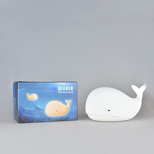 Tripro Whale Silicone Nursery Night Light Beach Room Decor Desk Lamp Toys,Bedroom Decorations Gifts For Toddlers,Girls,Baby,Kids,Teens #TOP7
