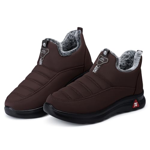 Image of SHIBEVER Winter Boots for Women Warm: Comfortable Slip on Ankle Snow Boots