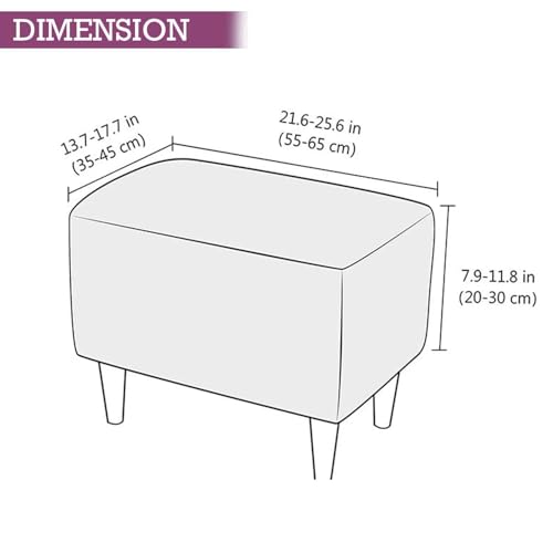 Image of HOKIPO 210 GSM Premium Velvet Stretchable Ottoman Foot Rest Stool Cover, Purple (NEW-4801-PR)