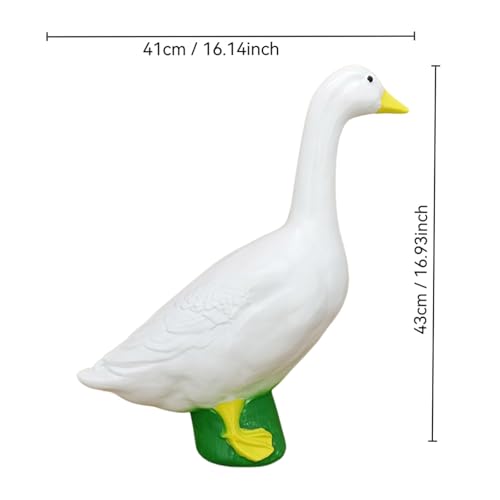 Oie en résine pour jardin : petite statue décorative texturée - 6