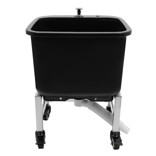 Freestanding Floor Mop Sink with Wheels, Commercial Plastic Mop Basin for Restaurant, RV, Garage, Balcony, Bathroom