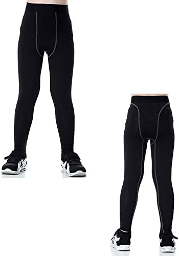 Boys Hockey Base Layer Moisture Wicking Quick Dry Underwear Crew Neck Thermal Shirt Leggings 2 Pcs 7 31BV+I8yjGL. AC