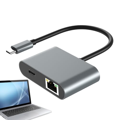 Adaptador USB a Ethernet - Adaptador USB C Gigabit Ethernet | USB tipo C a RJ45 Gigabit | Componentes internos de computadora portátil para proyector, laptop, tablet, teléfono, reunión