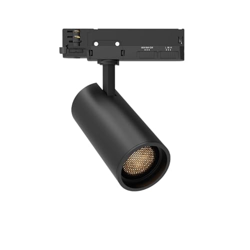 LEDKIA LIGHTING Foco Carril LED Trifásico 40W Fasano Antideslumbramiento CCT Seleccionable Regulable Negro 2700K - 3200K - 4000K Seleccionable