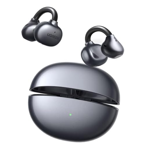 UGREEN ClipBuds Auriculares Inalámbricos Bluetooth 6.0 con Diseño Abierto Reducción del Ruido con ENC AI 4 Micrófonos Personalización de App 30H Reproducción Carga Rápida USB-C IPX5 Impermeable