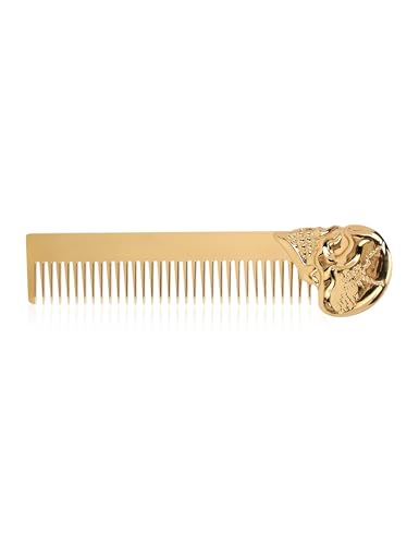 Peine para cabello y barba metal dorado portátil miniatura 1