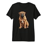 Ilustración de Perro Bullmastiff Rojo Camiseta Premium