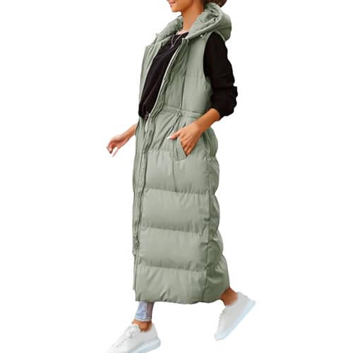Veste à capuchon matelassée contre le vent froid manteau long zippé